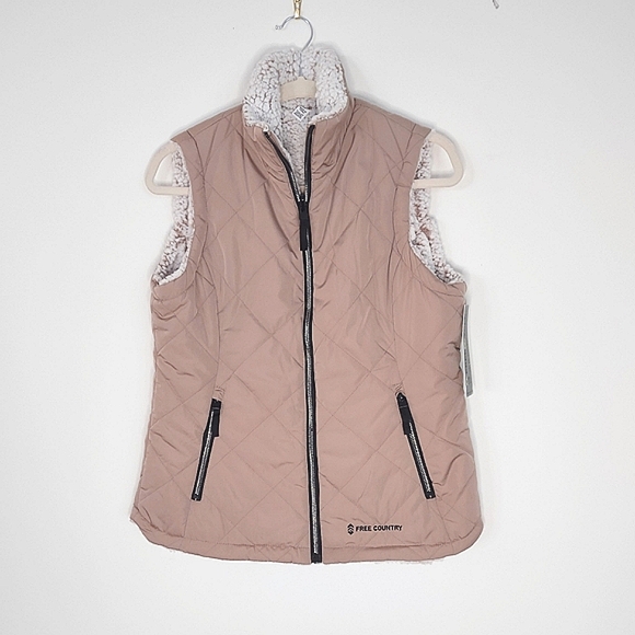 Free Country Reversible Quilted Vest Size Small NWT - Picture 1 of 12